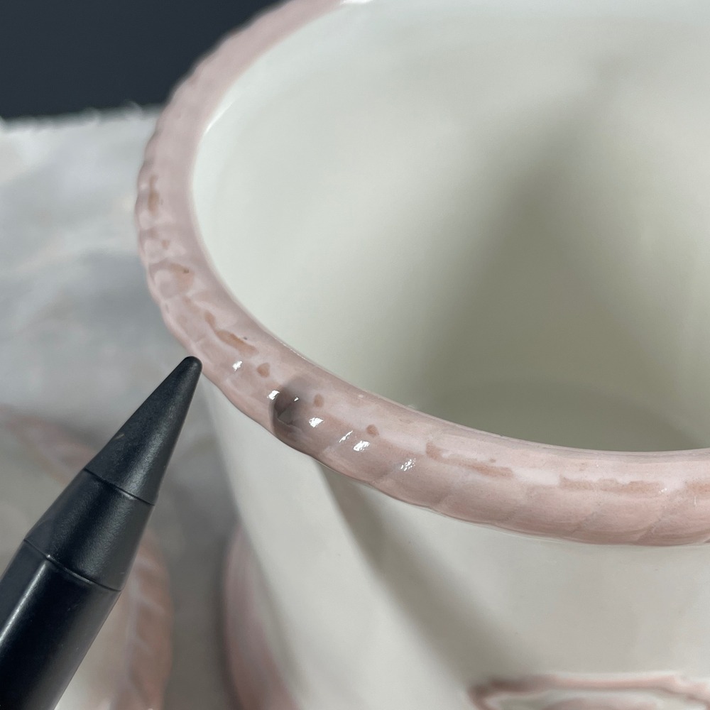 DEMDACO Perennial Friends Frog Ceramic Canister Jar Pink White Girls Nursery MCM - Picture 8 of 14